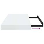 Floating Wall Shelves High Gloss White MDF 2pc | HomeAndLiving