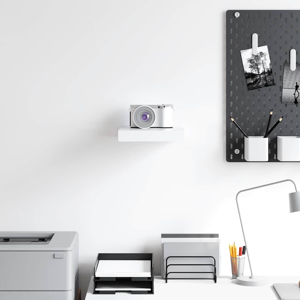 Floating Wall Shelf White MDF 23cm | HomeAndLiving
