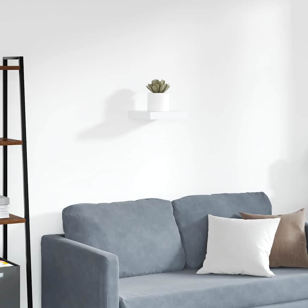 Floating Wall Shelf White MDF 23cm | HomeAndLiving
