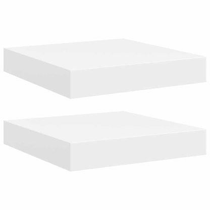 Floating Wall Shelves 2pk White MDF | HomeAndLiving