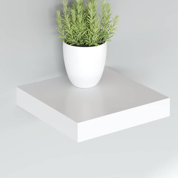  Floating Wall Shelves 2pk White MDF | HomeAndLiving