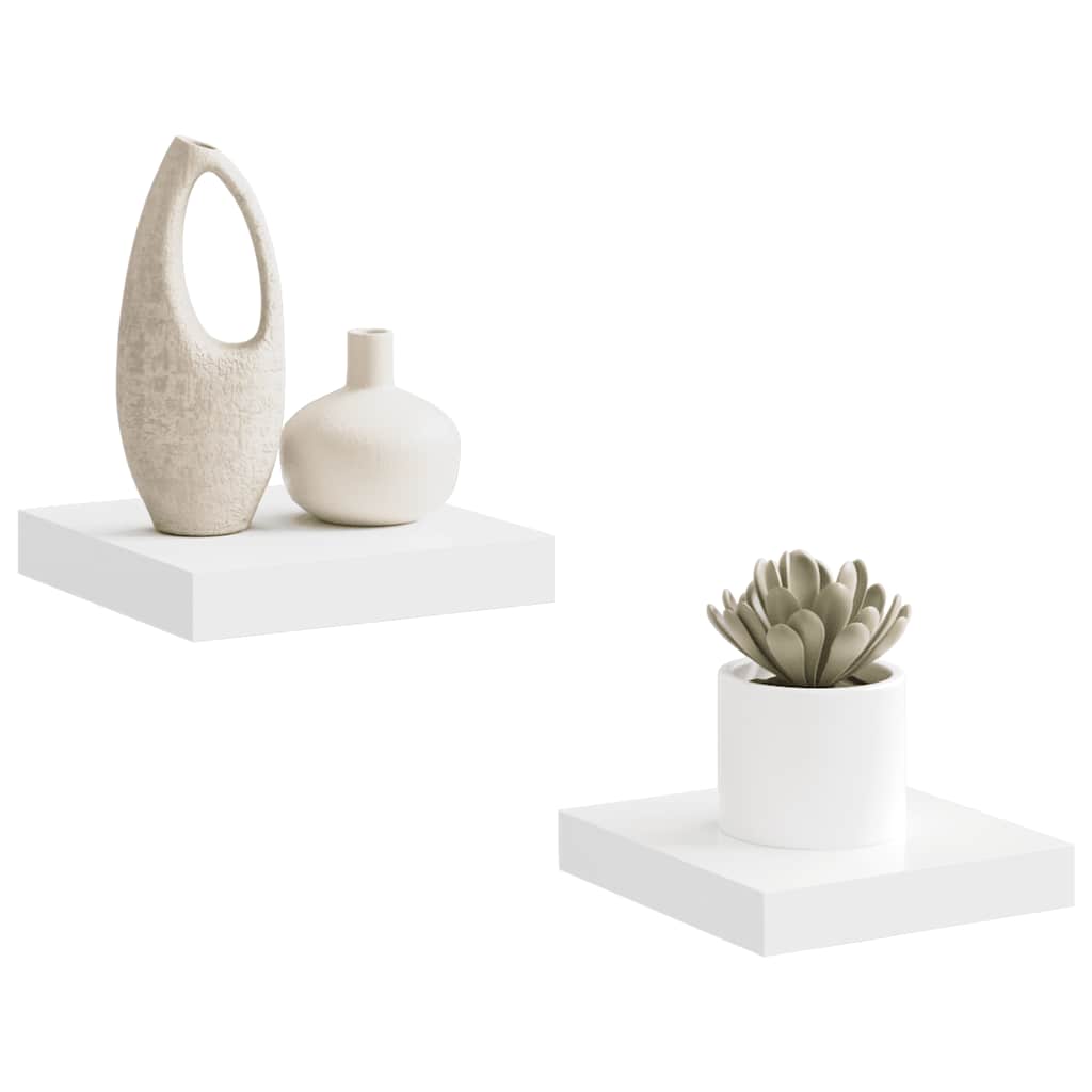 Floating Wall Shelves 2pk White MDF | HomeAndLiving