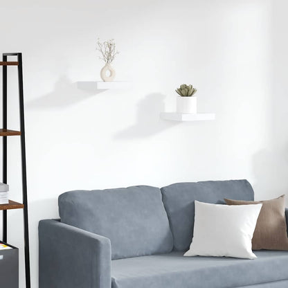 Floating Wall Shelves 2pk White MDF | HomeAndLiving