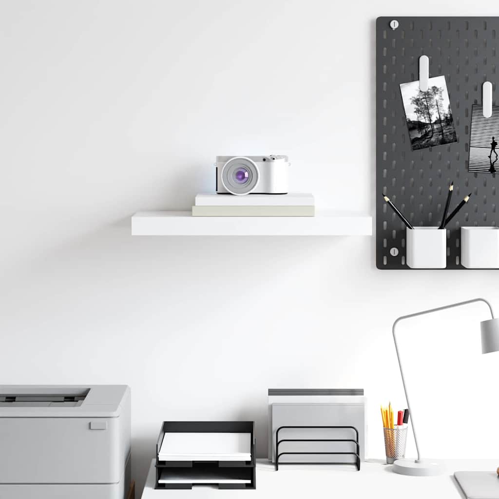 Floating Wall Shelf White 50cm MDF | HomeAndLiving