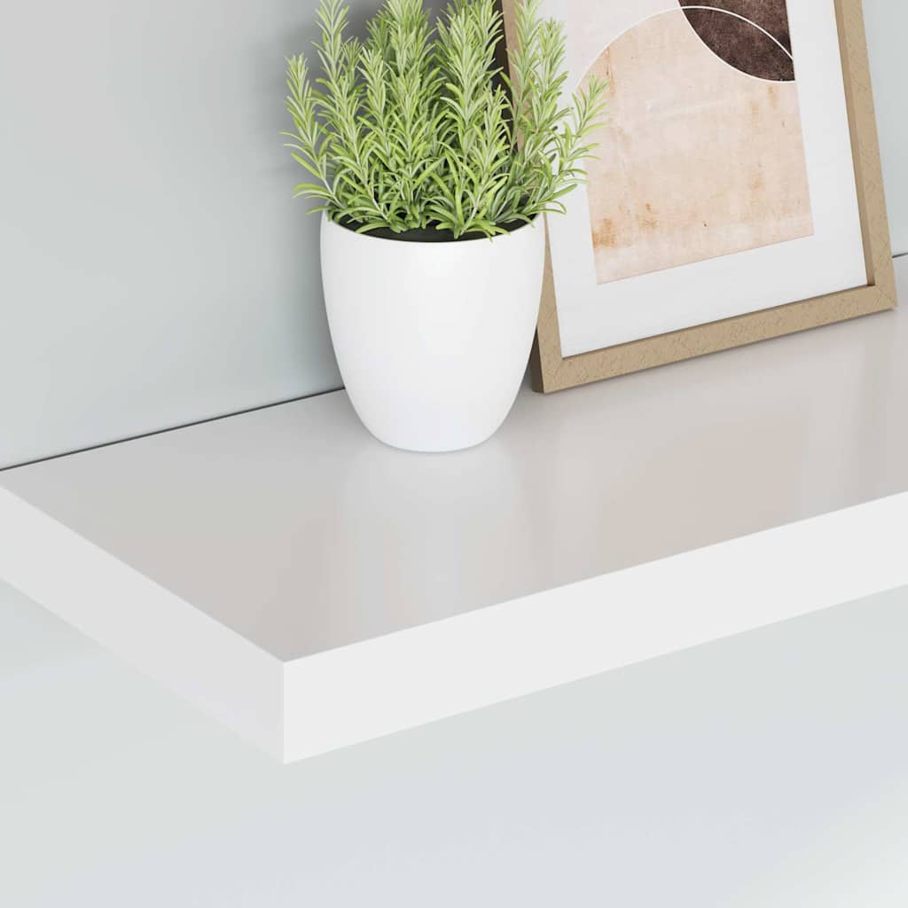 Floating Wall Shelf White 50cm MDF | HomeAndLiving