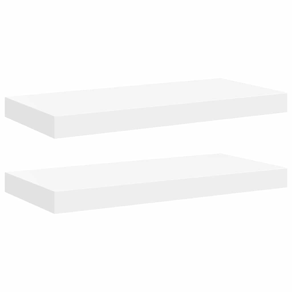 Floating Wall Shelves White MDF Set of 2 | HomeAndLiving