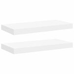 Floating Wall Shelves White MDF Set of 2 | HomeAndLiving