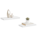 Floating Wall Shelves White MDF Set of 2 | HomeAndLiving