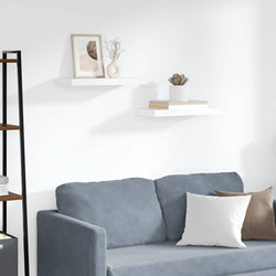 Floating Wall Shelves White MDF Set of 2 | HomeAndLiving