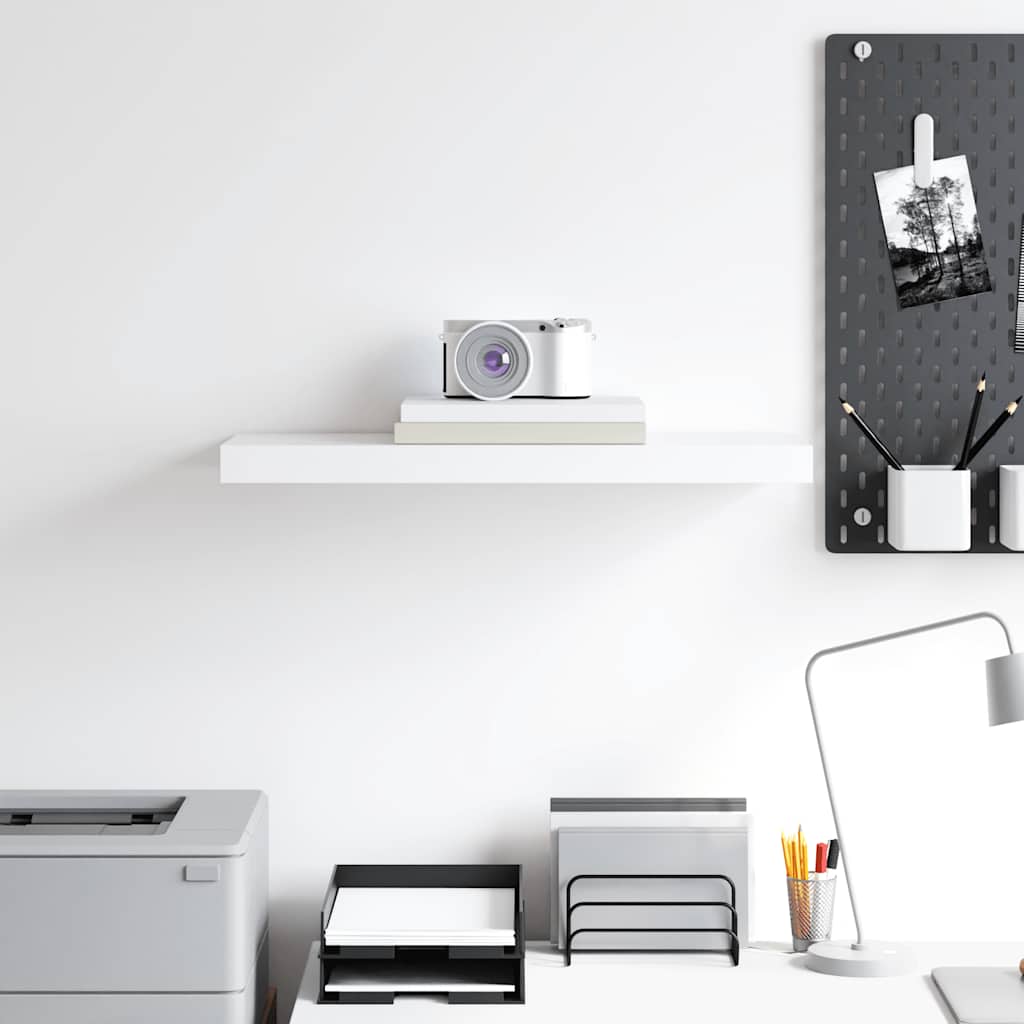 Floating Wall Shelf White 60cm MDF | HomeAndLiving