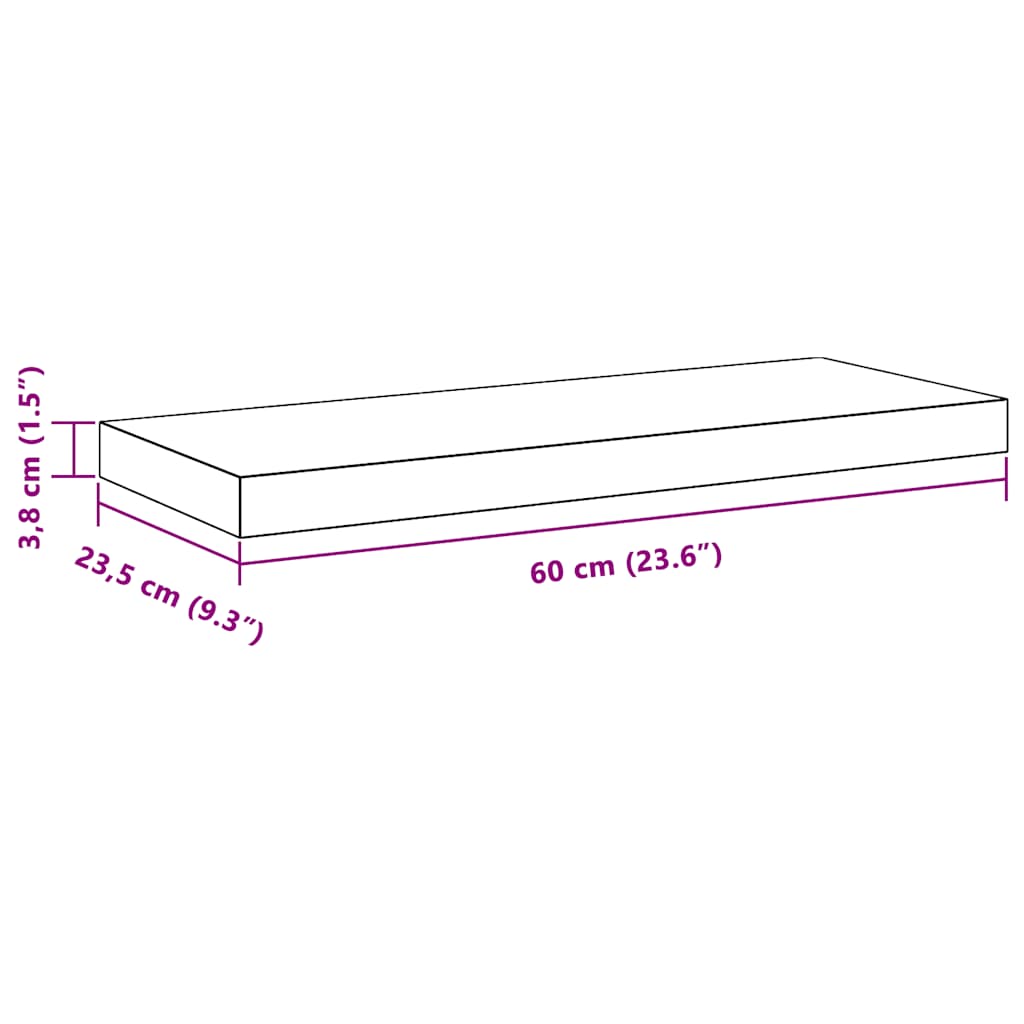 Floating Wall Shelf White 60cm MDF | HomeAndLiving