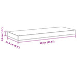 Floating Wall Shelves 2pc White MDF 60cm | HomeAndLiving