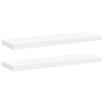 Floating Wall Shelves 2pk White 80cm MDF | HomeAndLiving