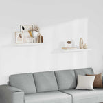 Floating Wall Shelves 2pk White 80cm MDF | HomeAndLiving