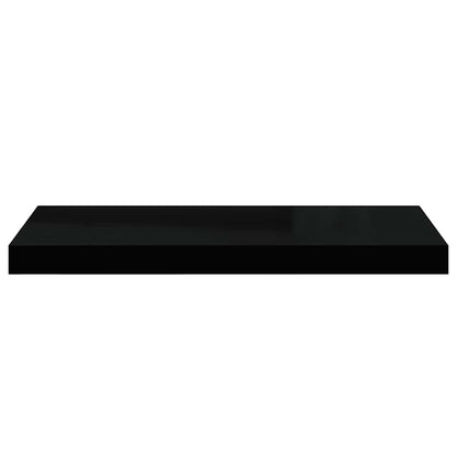 Floating Wall Shelves Set 2 Black MDF | HomeAndLiving