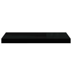 Floating Wall Shelves Set 2 Black MDF | HomeAndLiving