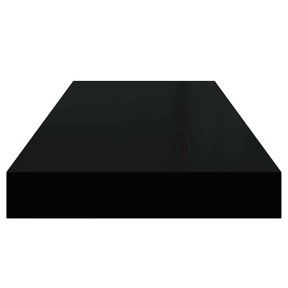 Floating Wall Shelves Set 2 Black MDF | HomeAndLiving