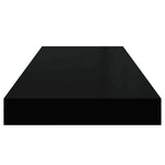 Floating Wall Shelves Set 2 Black MDF | HomeAndLiving