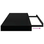 Floating Wall Shelves Set 2 Black MDF | HomeAndLiving