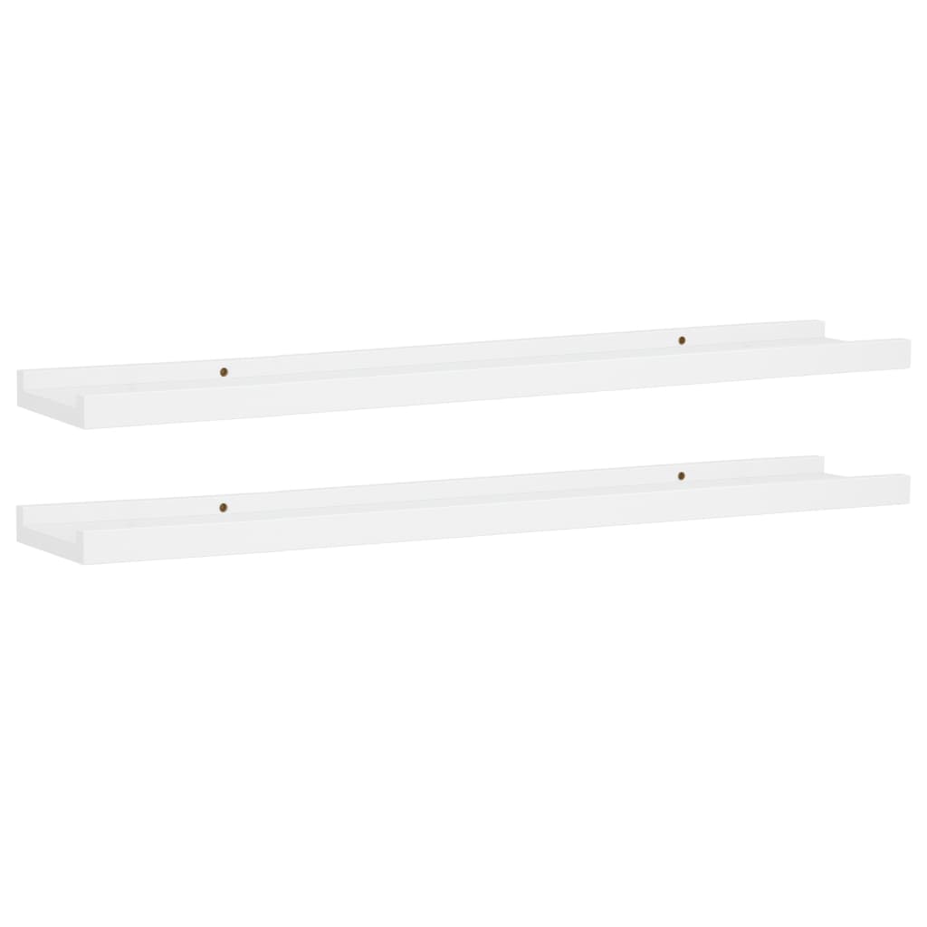 Picture Frame Ledge Shelves 2 pcs White MDF