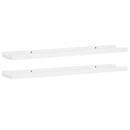Picture Frame Ledge Shelves 2 pcs White MDF