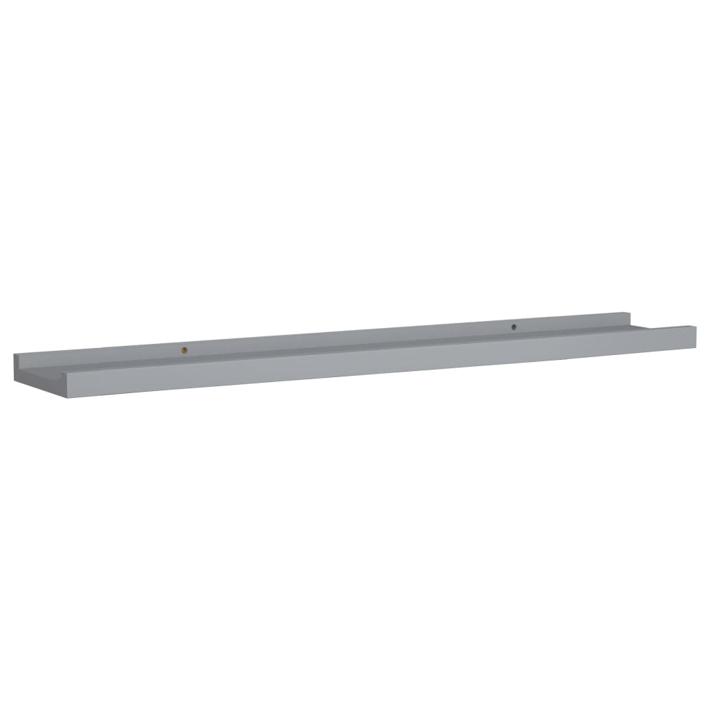 Picture Frame Ledge Shelves 2 pcs Grey MDF
