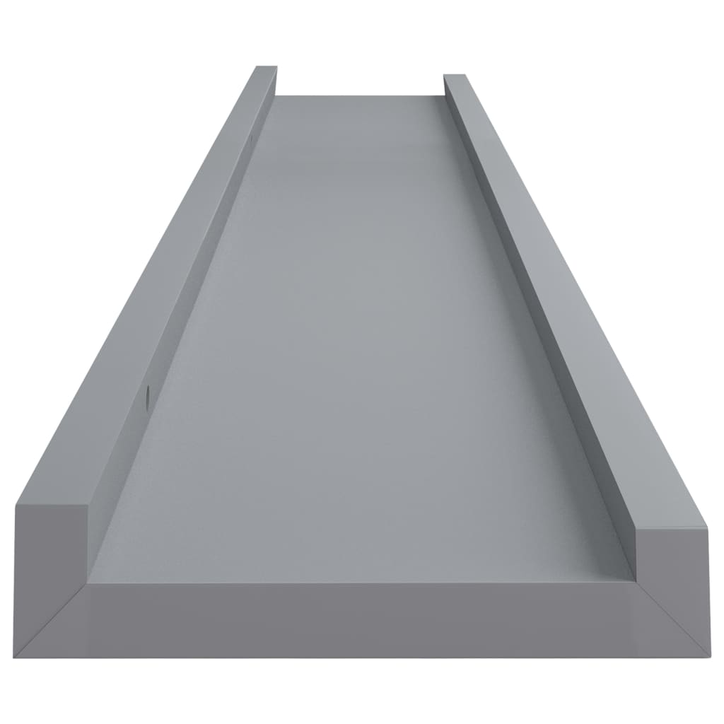 Picture Frame Ledge Shelves 2 pcs Grey MDF