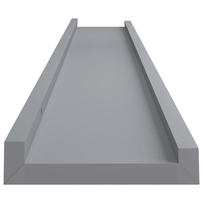 Picture Frame Ledge Shelves 2 pcs Grey MDF