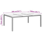Premium Garden Table 200x150x75 cm Tempered Living Space Upgrade Boho
