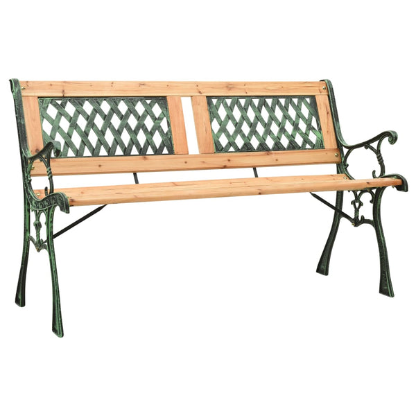  Garden Bench Cast Iron and Solid Firwood
