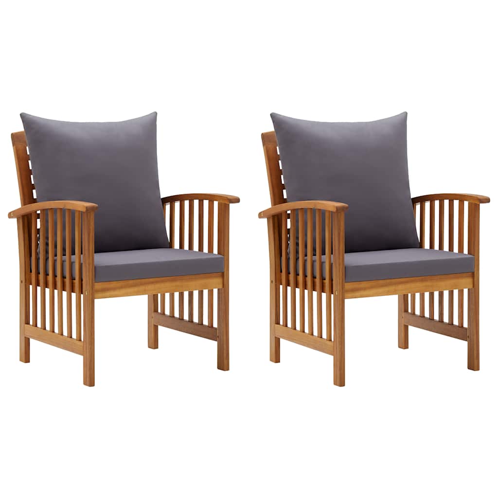 Acacia Wood Garden Chairs Cushions Set 2 | HomeAndLiving