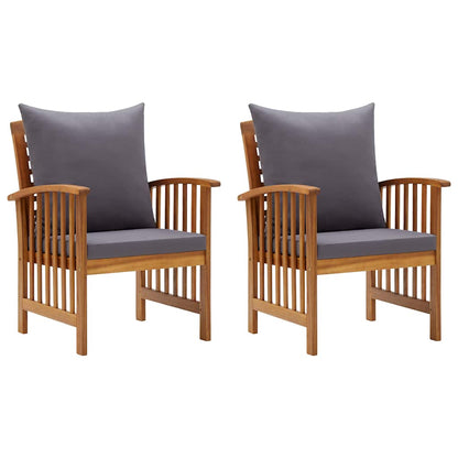 Acacia Wood Garden Chairs Cushions Set 2 | HomeAndLiving