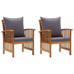 Acacia Wood Garden Chairs Cushions Set 2 | HomeAndLiving