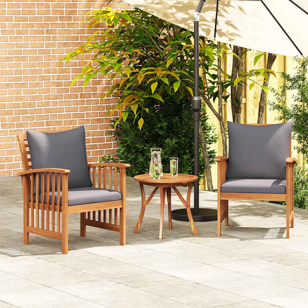 Acacia Wood Garden Chairs Cushions Set 2 | HomeAndLiving