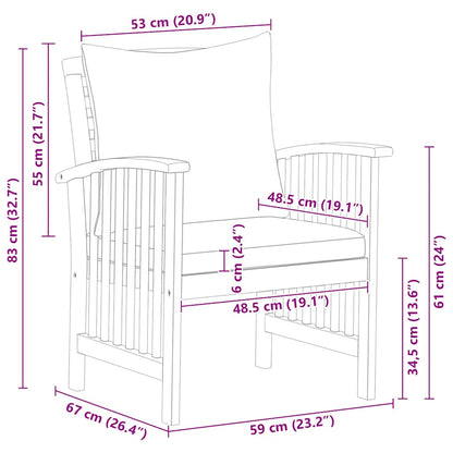 Acacia Wood Garden Chairs Cushions Set 2 | HomeAndLiving