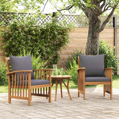 Acacia Wood Garden Chairs Cushions Set 2 | HomeAndLiving
