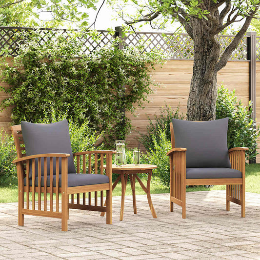Acacia Wood Garden Chairs Cushions Set 2 | HomeAndLiving