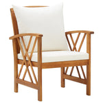 Modern Garden Chairs with Cushions 2 pcs Solid Acacia Wood
