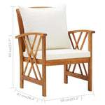 Modern Garden Chairs with Cushions 2 pcs Solid Acacia Wood