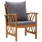 Modern Garden Chairs with Cushions 2 pcs Solid Acacia Wood