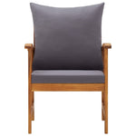 Modern Garden Chairs with Cushions 2 pcs Solid Acacia Wood