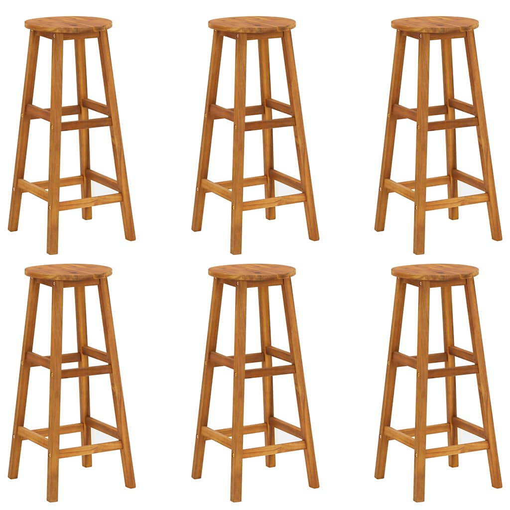 Stylish Bar Stools 6 pcs Solid Indoor Outdoor Use Home Comfort 