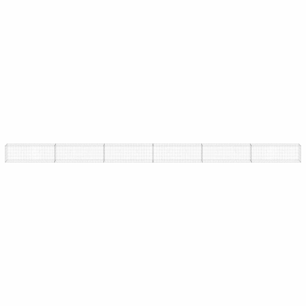 Gabion Wall Galvanised Steel 900x30x50cm | HomeAndLiving