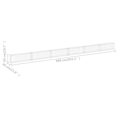 Gabion Wall Galvanised Steel 900x30x50cm | HomeAndLiving
