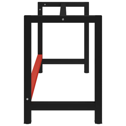 Metal Work Bench Black and Red L