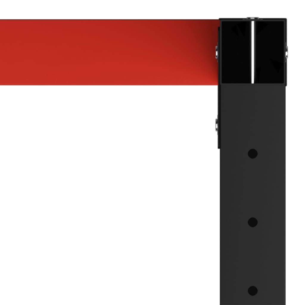 Metal Work Bench Black and Red XL