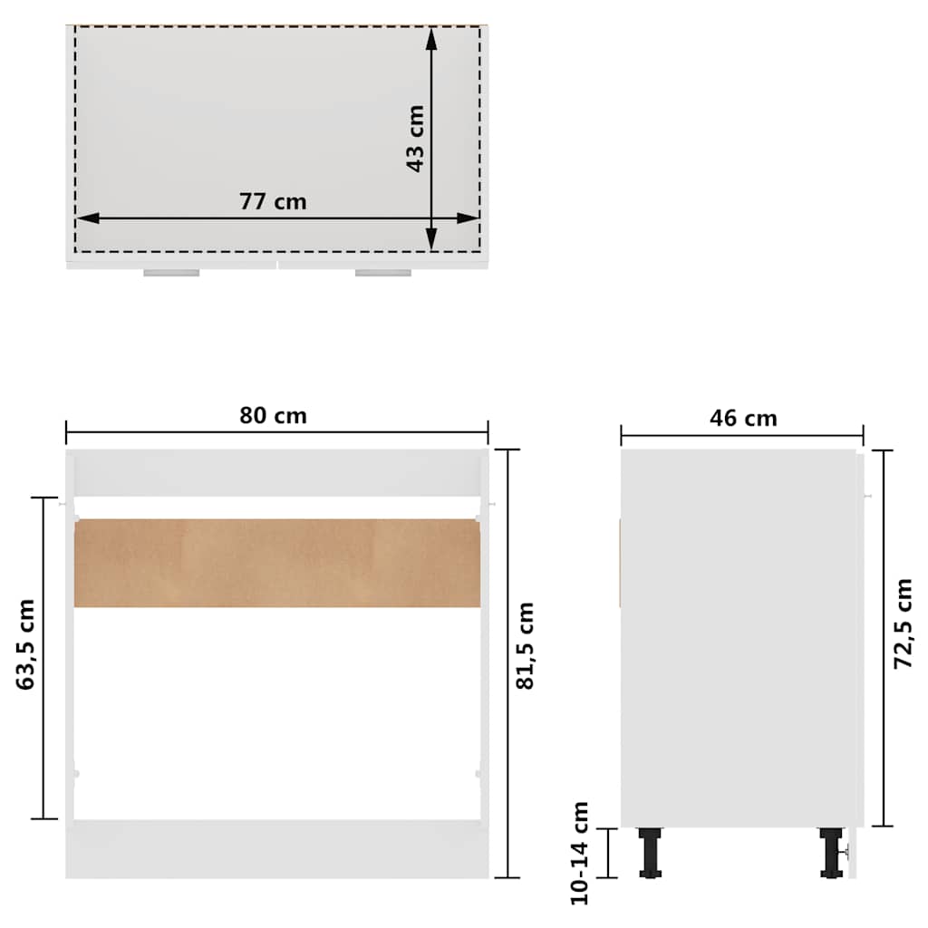 Under Sink Cabinet White 80cm Kitchen Storage | HomeAndLiving
