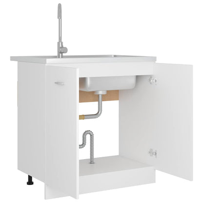 Under Sink Cabinet White 80cm Kitchen Storage | HomeAndLiving