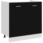 Kitchen Sink Cabinet Black 80cm Engineered Wood | HomeAndLiving