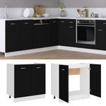 Kitchen Sink Cabinet Black 80cm Engineered Wood | HomeAndLiving